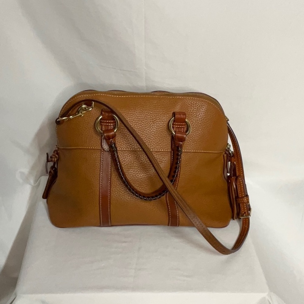 Dooney & Bourke Aubrey Pebble Leather Satchel / Shoulder Bag & Wallet, Caramel - Picture 12 of 16